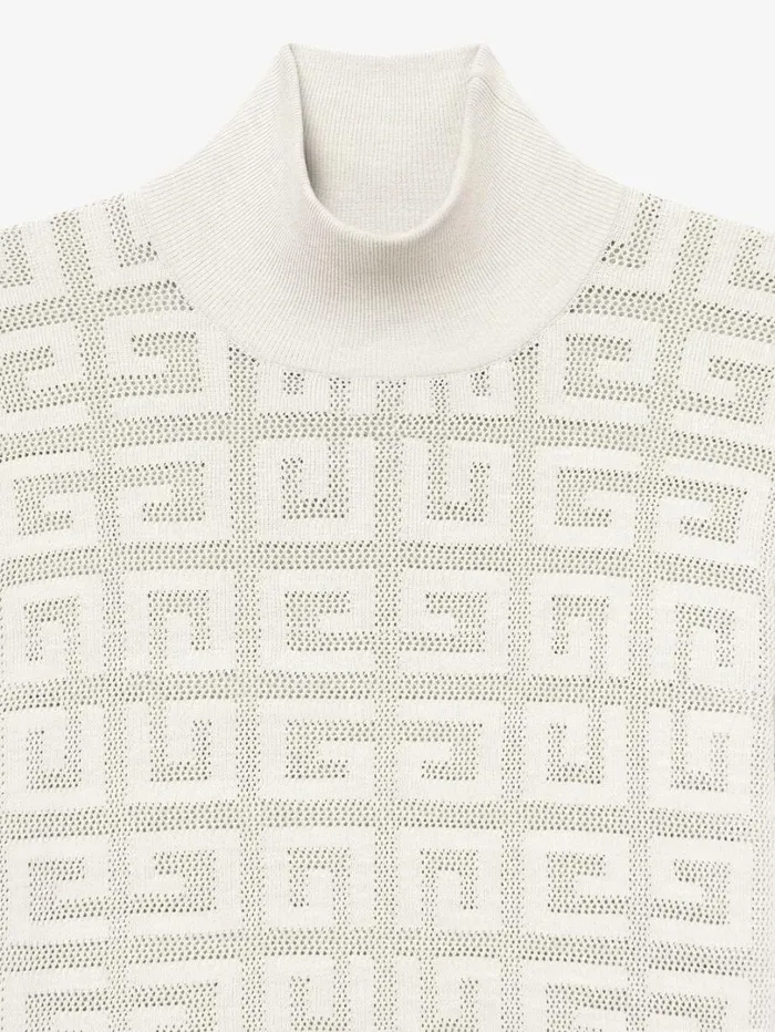 Givenchy Sweater In 4G Jacquard Off White Women Knitwear