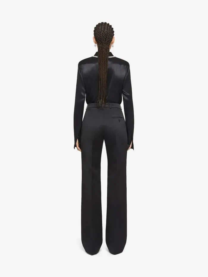 Givenchy Tailored Pants In Satin Black Women Pants and Shorts