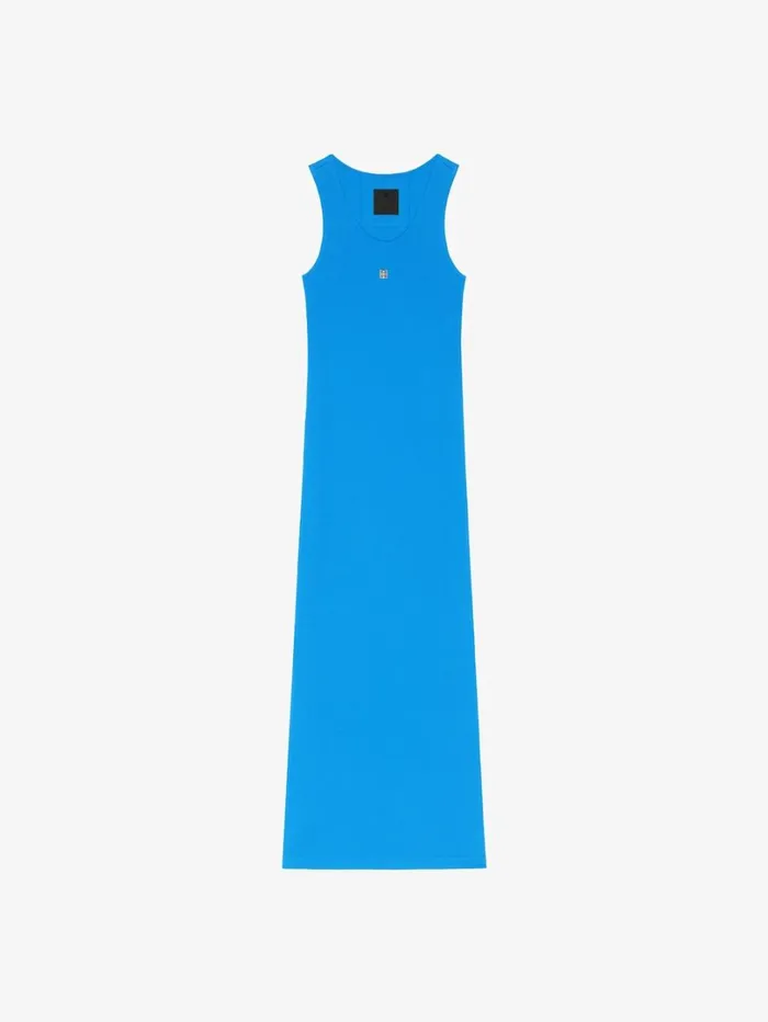 Givenchy Tank Dress In Knit Moroccan Blue Women Dresses