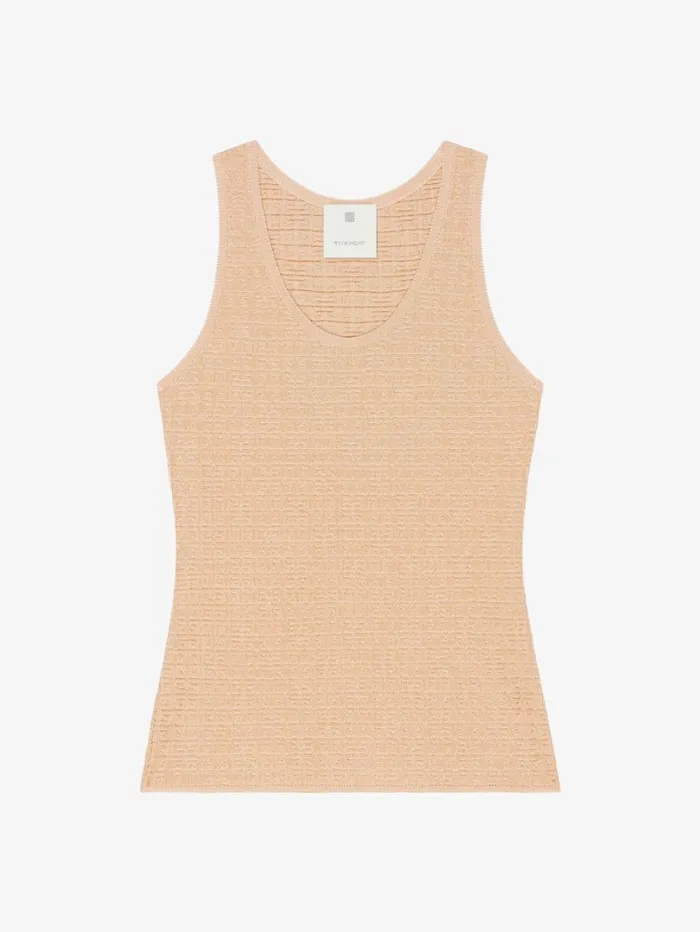 Givenchy Tank Top In 4G Mini Jacquard Tan Women TShirts