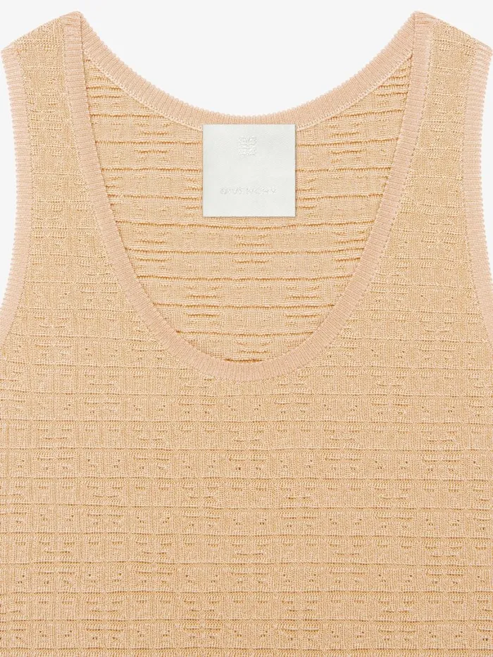 Givenchy Tank Top In 4G Mini Jacquard Tan Women TShirts