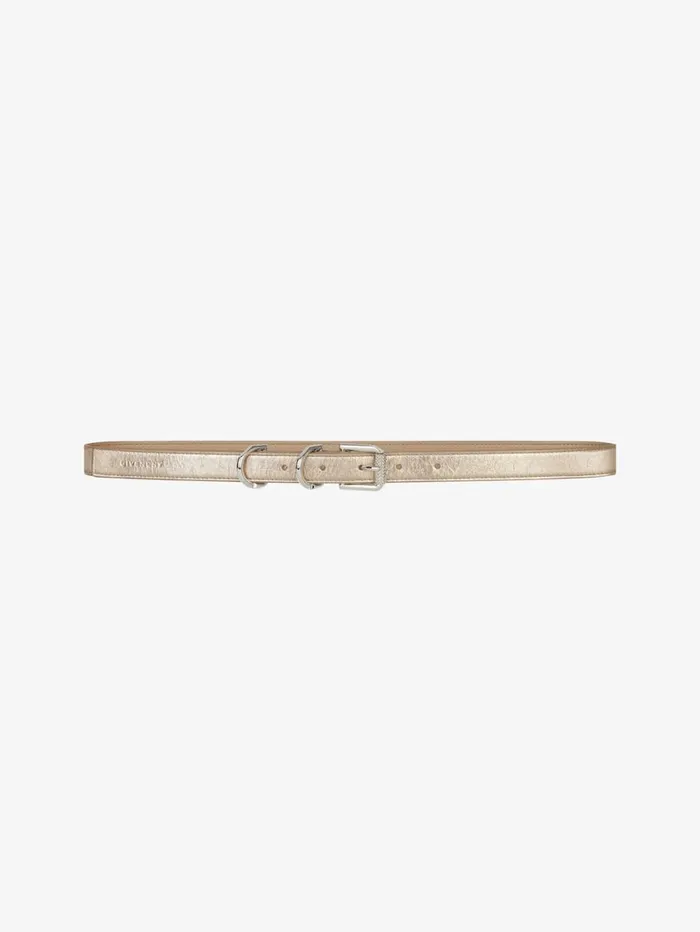 Givenchy Voyou Belt In Laminated Leather Dusty Golden Women Belts