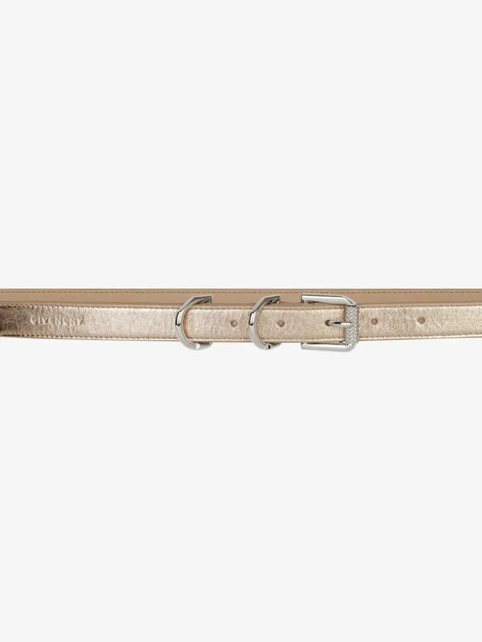 Givenchy Voyou Belt In Laminated Leather Dusty Golden Women Belts Givenchy Voyou Belt In Laminated Leather Dusty Golden Women Belts
