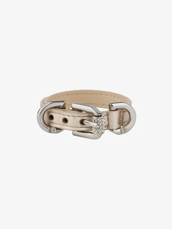 Givenchy Voyou Bracelet In Laminated Leather And Metal Dusty Golden Women Jewelry Givenchy Voyou Bracelet In Laminated Leather And Metal Dusty Golden Women Jewelry