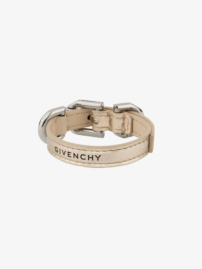 Givenchy Voyou Bracelet In Laminated Leather And Metal Dusty Golden Women Jewelry Givenchy Voyou Bracelet In Laminated Leather And Metal Dusty Golden Women Jewelry