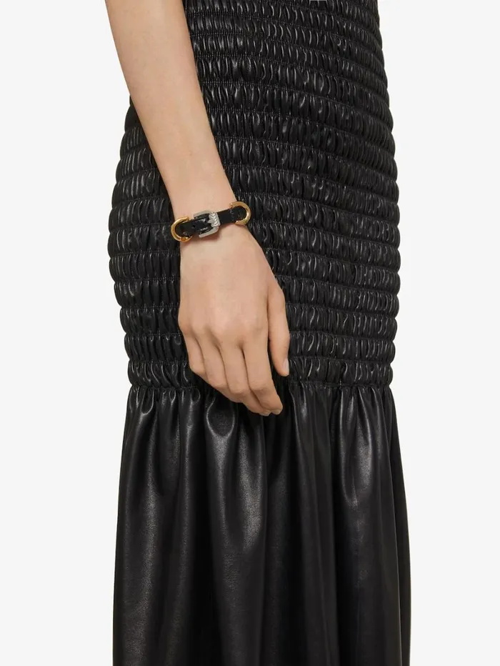 Givenchy Voyou Bracelet In Leather And Metal Black Women Jewelry Givenchy Voyou Bracelet In Leather And Metal Black Women Jewelry