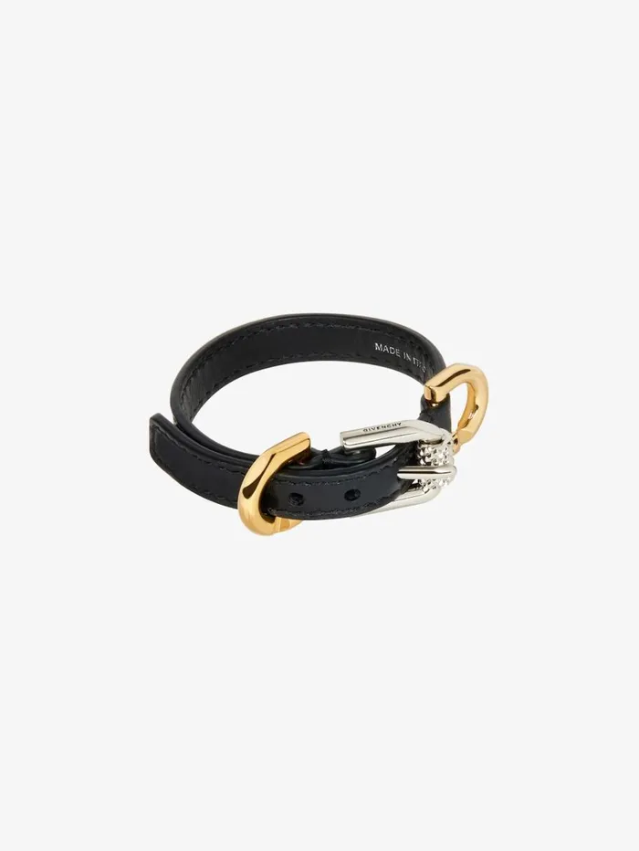 Givenchy Voyou Bracelet In Leather And Metal Black Women Jewelry Givenchy Voyou Bracelet In Leather And Metal Black Women Jewelry