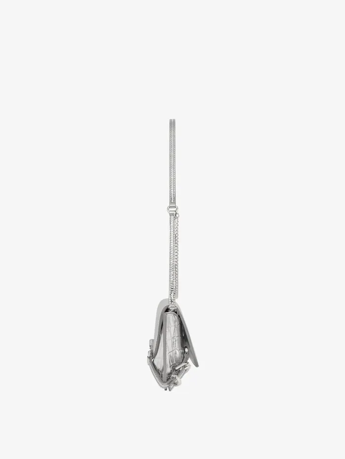 Givenchy Voyou Clutch Bag In Crocodile Effect Leather Light Silvery Women Shoulder Bags Givenchy Voyou Clutch Bag In Crocodile Effect Leather Light Silvery Women Shoulder Bags