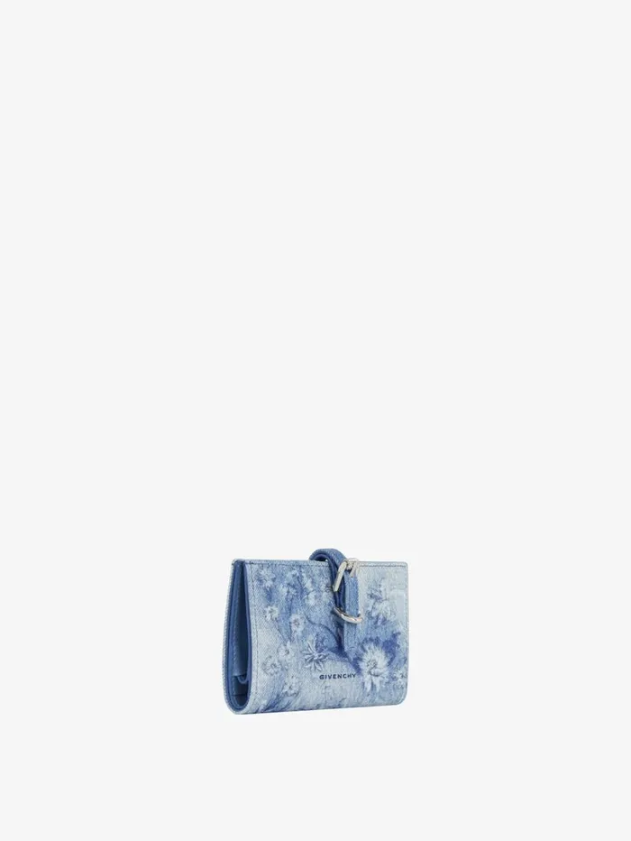 Givenchy Voyou Wallet In Washed Embroidered Denim Medium Blue Women Wallets and Card Holders Givenchy Voyou Wallet In Washed Embroidered Denim Medium Blue Women Wallets and Card Holders