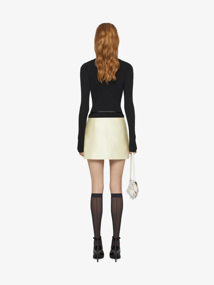 Givenchy Voyou Wrap Mini Skirt In Silk Satin Duchesse Butter Women Skirts