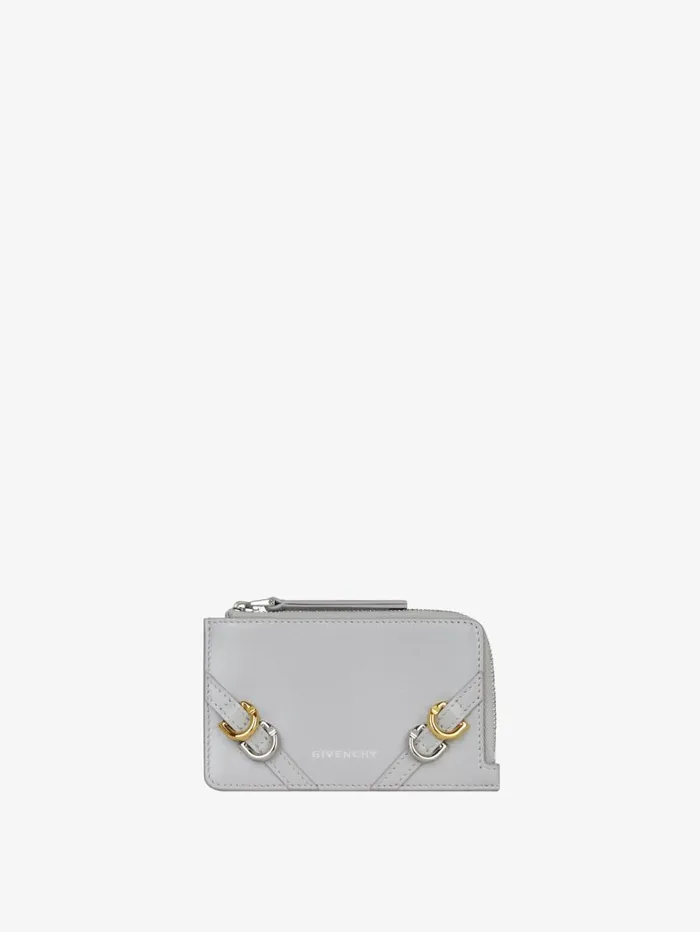 Givenchy Voyou Zipped Card Holder In Leather Light Grey Women Wallets and Card Holders Givenchy Voyou Zipped Card Holder In Leather Light Grey Women Wallets and Card Holders