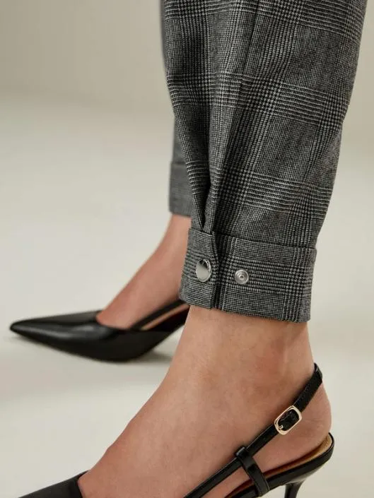 Glen Check Wool Joggers 8211 Versatile Style With Adjustable Comfort Women Lilysilk Bottoms