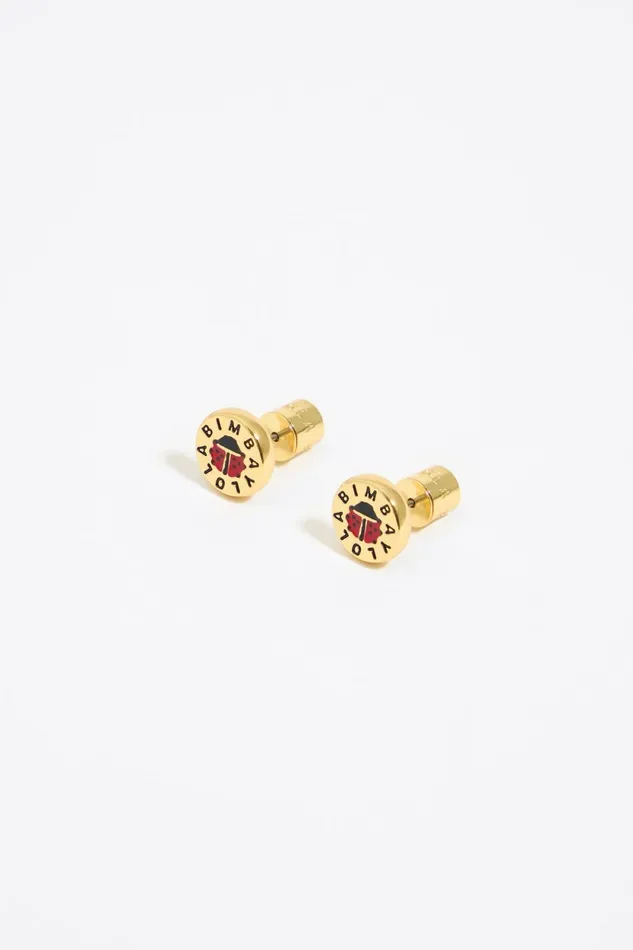 Golden Ladybug Logo Earrings Red Women Bimba Y Lola Jewelry Golden Ladybug Logo Earrings Red Women Bimba Y Lola Jewelry