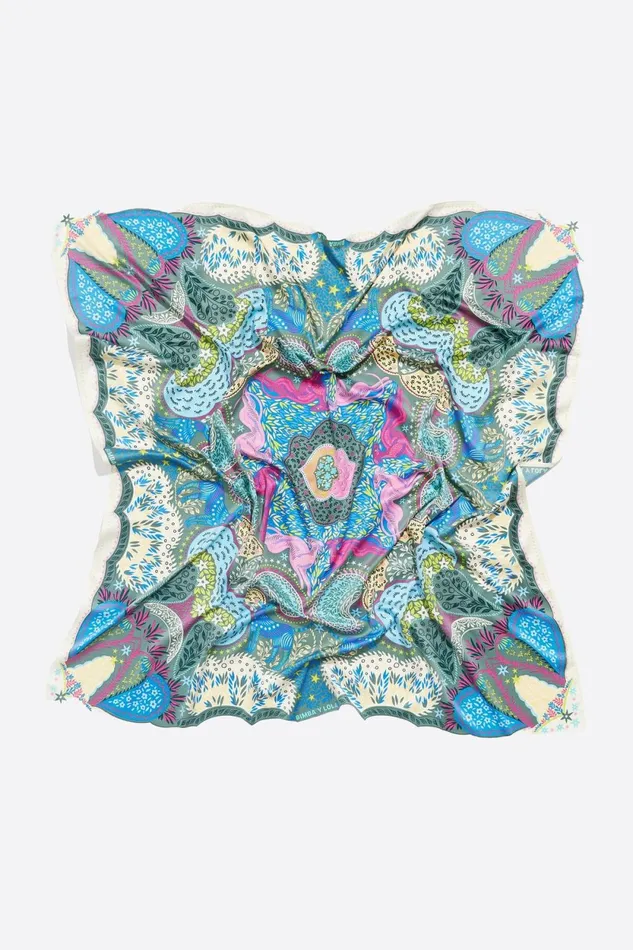 Green Greyhound And Small Leaf Print Scarf Green Women Bimba Y Lola Scarves Green Greyhound And Small Leaf Print Scarf Green Women Bimba Y Lola Scarves