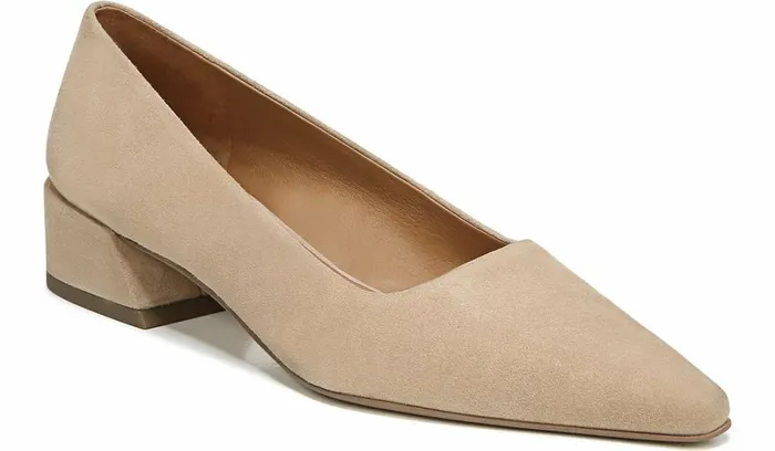 Heels Women Franco Sarto Sarto Modena Block Heel Pump Nude Leather
