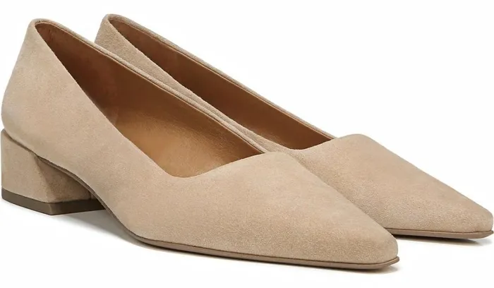 Heels Women Franco Sarto Sarto Modena Block Heel Pump Nude Leather