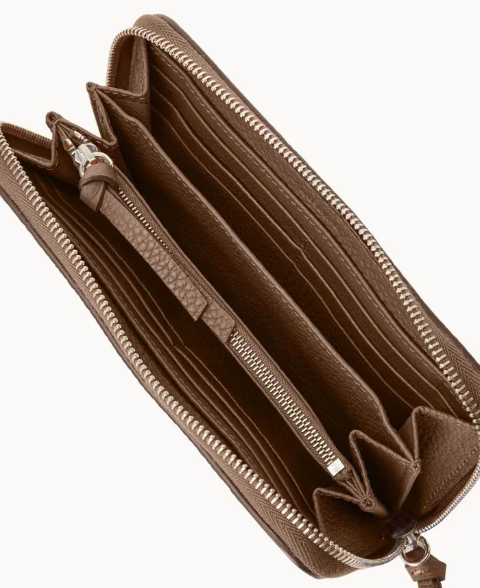 Henrys Medium Zip Around Wristlet Dark Taupe ManWoman Dooney and Bourke Wallets Henrys Medium Zip Around Wristlet Dark Taupe ManWoman Dooney and Bourke Wallets