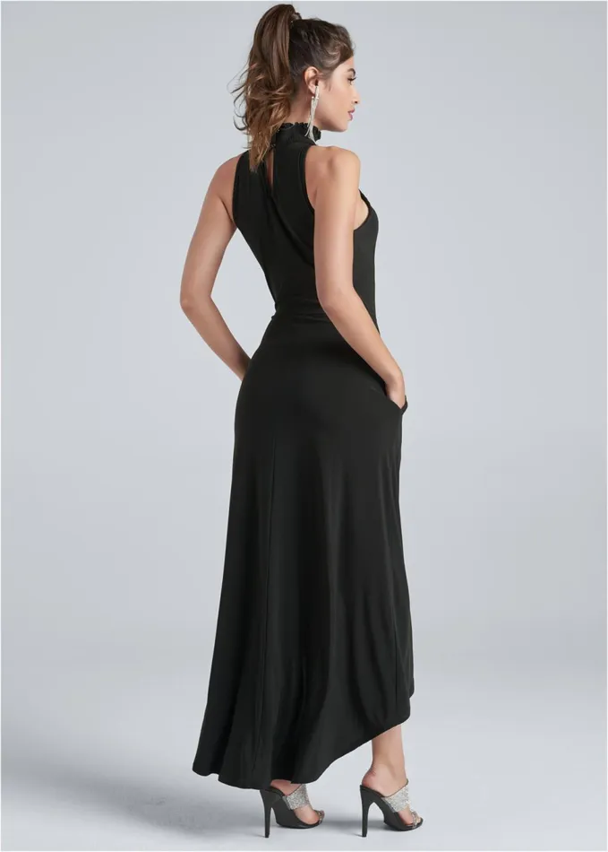 HighLow Keyhole Dress Black Women VENUS Formal Dresses
