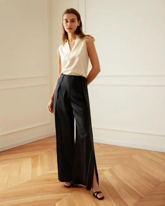 HighWaisted Silk Ginkgo Pant Women Lilysilk Bottoms