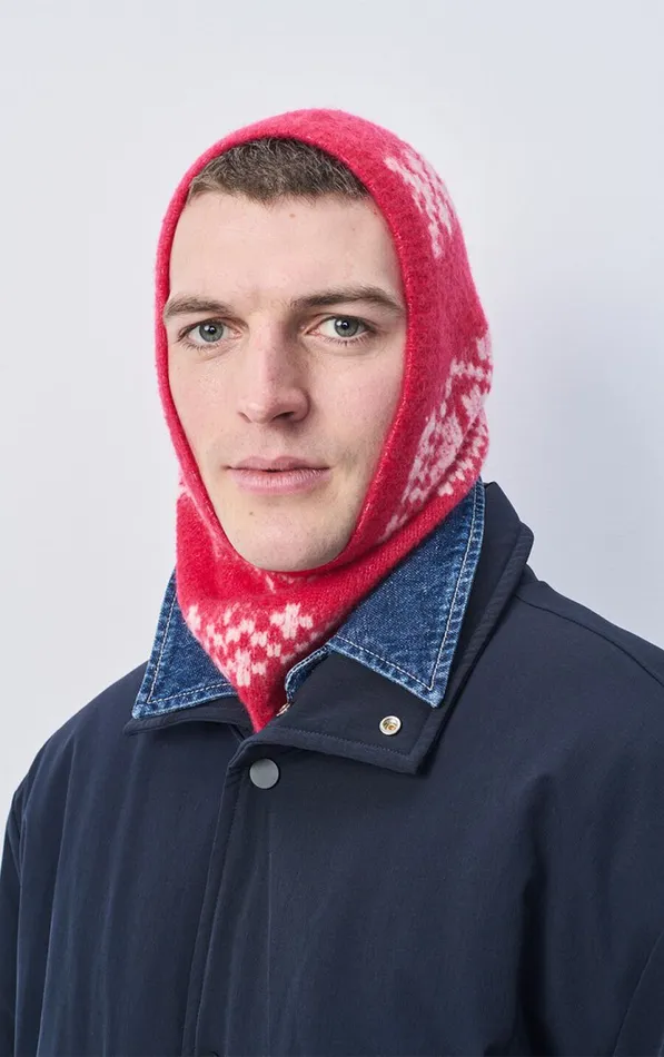 Hood Gylson Fuchsia Jacquard Ecru WomenMen American Vintage Beanies and Caps