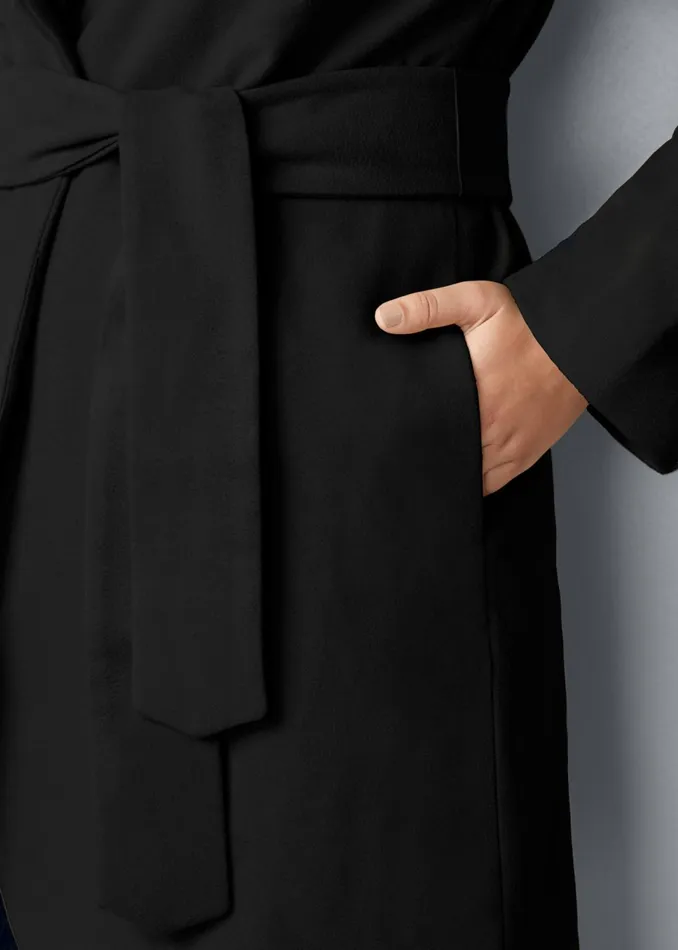 HOODED WRAP COAT Black Women VENUS Coats