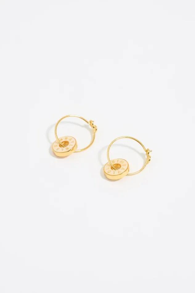 Hoop Earrings Ivory Logo Ivory Women Bimba Y Lola Jewelry Hoop Earrings Ivory Logo Ivory Women Bimba Y Lola Jewelry