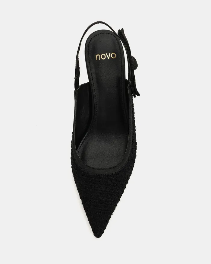 IBBIE BLACK TWEED Pumps Party NOVO Shoes Women