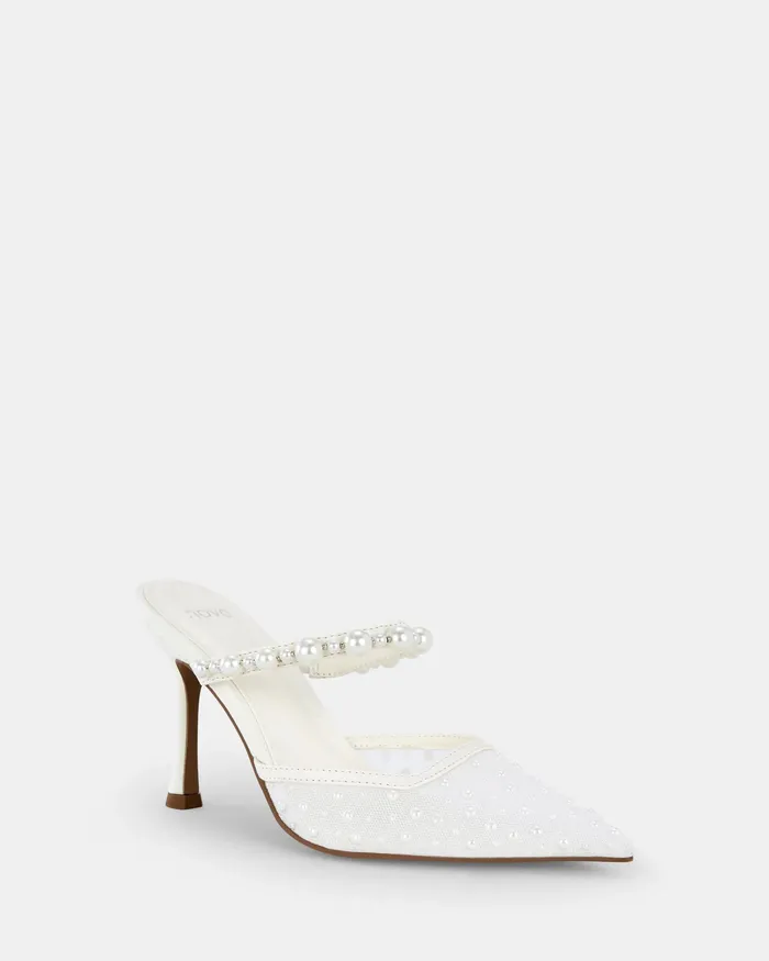 INTIMIDATE WHITE Mules Party NOVO Shoes Women
