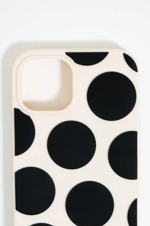 Ivory Dots Silicone IPhone 15 Plus Case Ivory Women Bimba Y Lola Phone Cases Ivory Dots Silicone IPhone 15 Plus Case Ivory Women Bimba Y Lola Phone Cases