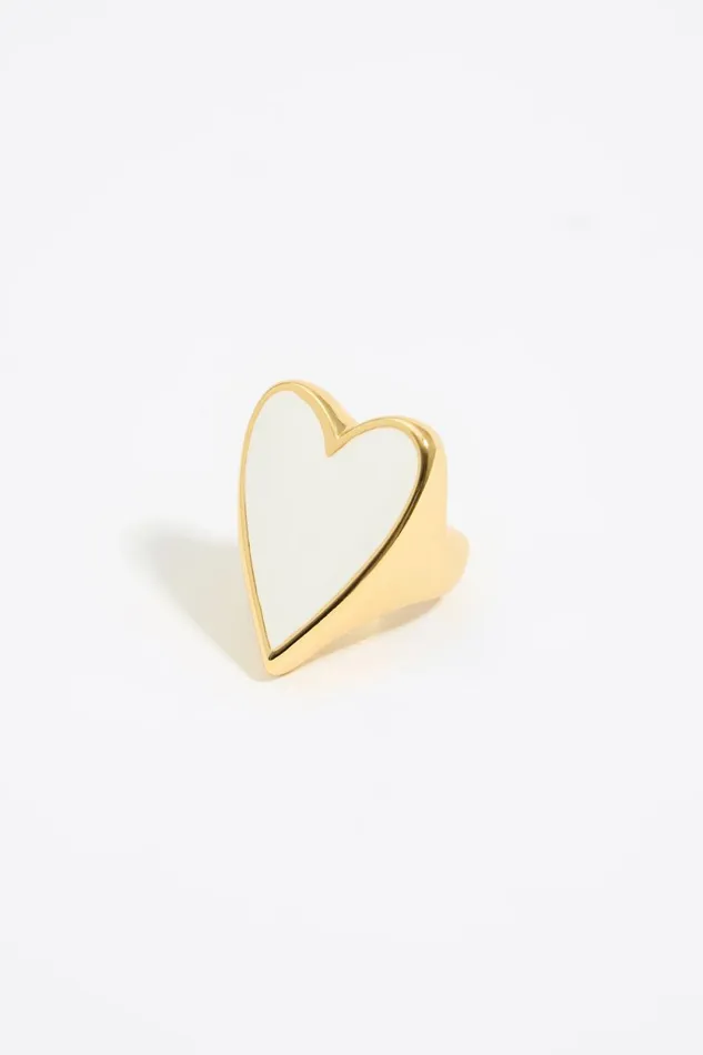 Ivory Heart Ring Ivory Women Bimba Y Lola Jewelry Ivory Heart Ring Ivory Women Bimba Y Lola Jewelry
