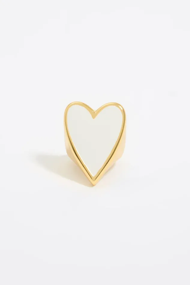 Ivory Heart Ring Ivory Women Bimba Y Lola Jewelry Ivory Heart Ring Ivory Women Bimba Y Lola Jewelry