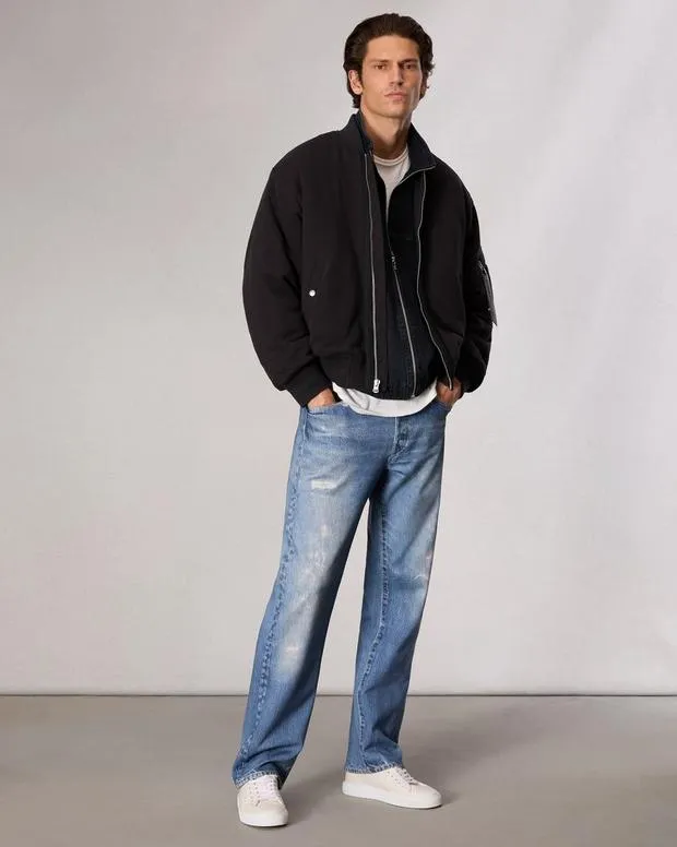 Jackets and Coats Men Rag and Bone Manston Bomber Jacket Black