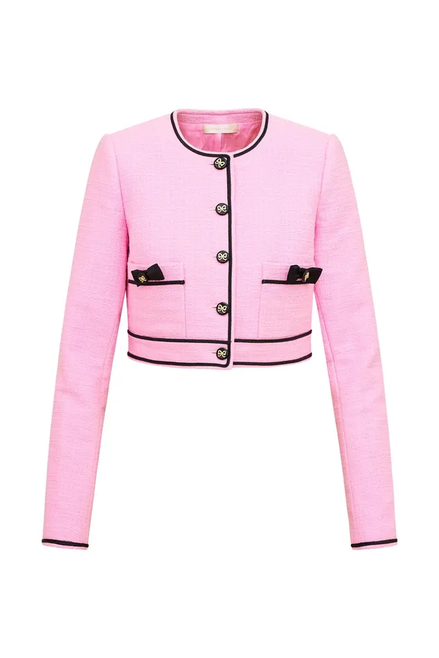 Jackets and Coats WomenKids LoveShackFancy Talika Tweed Jacket Pirouette Pink Jackets and Coats WomenKids LoveShackFancy Talika Tweed Jacket Pirouette Pink