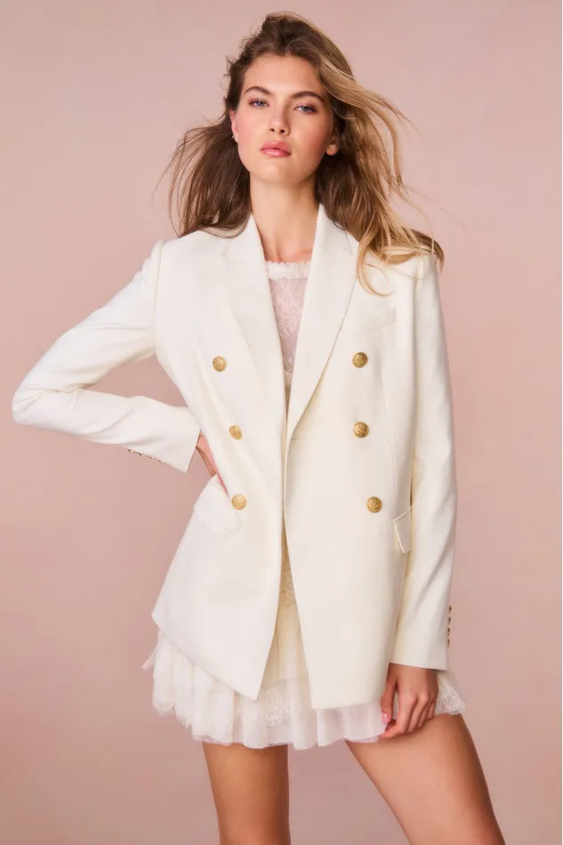 Jackets and Coats Women LoveShackFancy Reiser DoubleBreasted Blazer Cream