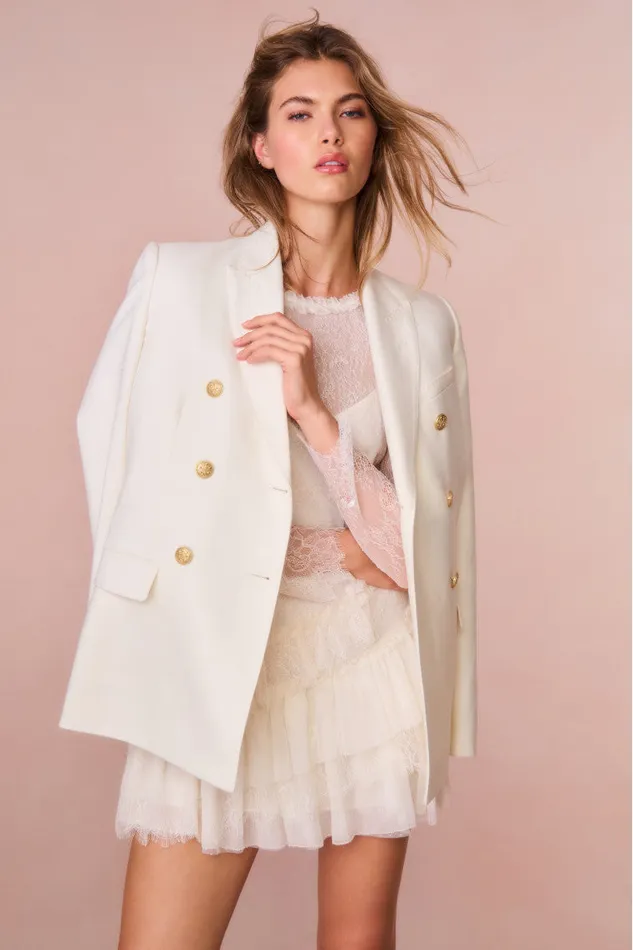 Jackets and Coats Women LoveShackFancy Reiser DoubleBreasted Blazer Cream