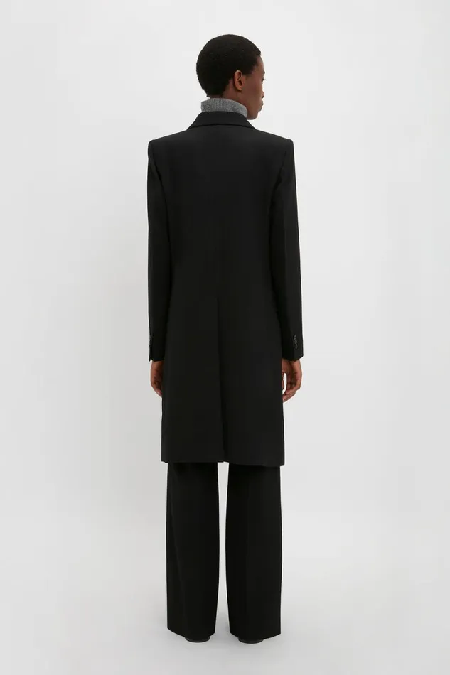 Jackets and Coats Women Victoria Beckham Double Breasted Tuxedo Coat In Black