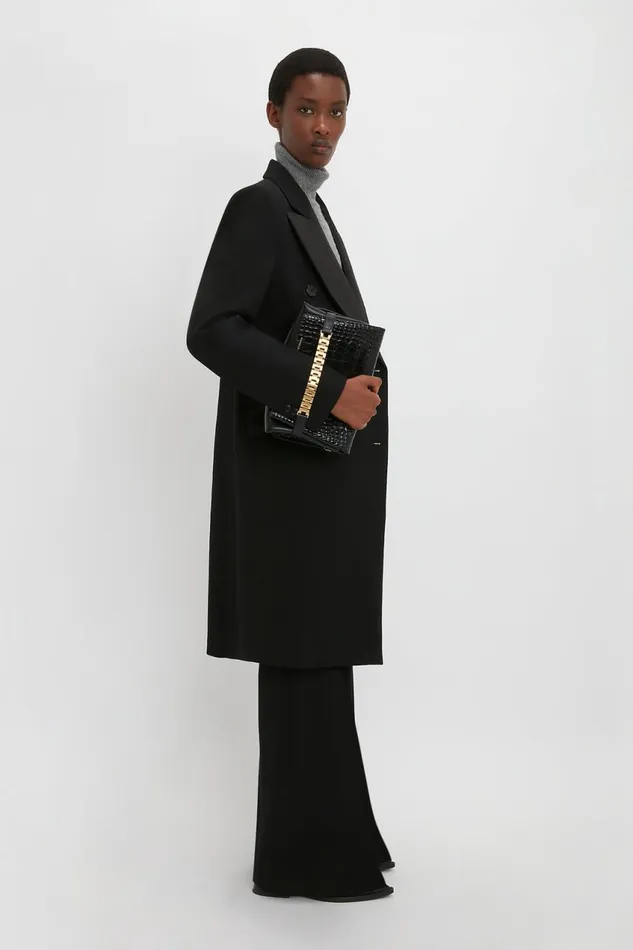 Jackets and Coats Women Victoria Beckham Double Breasted Tuxedo Coat In Black