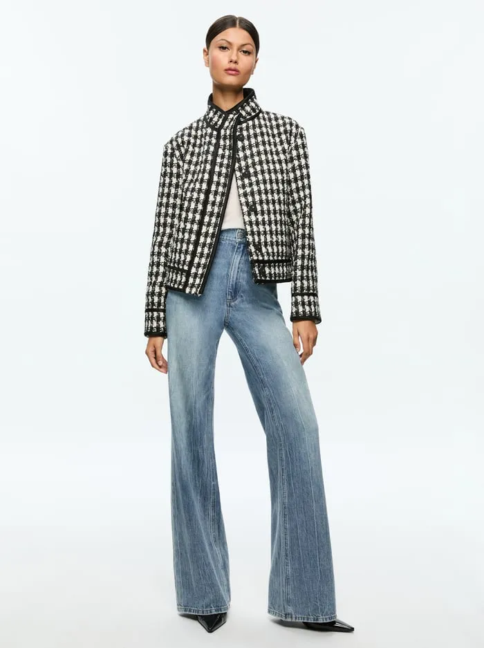 Jackets Coats Women Alice Olivia Corwin Jacket Blackwhite