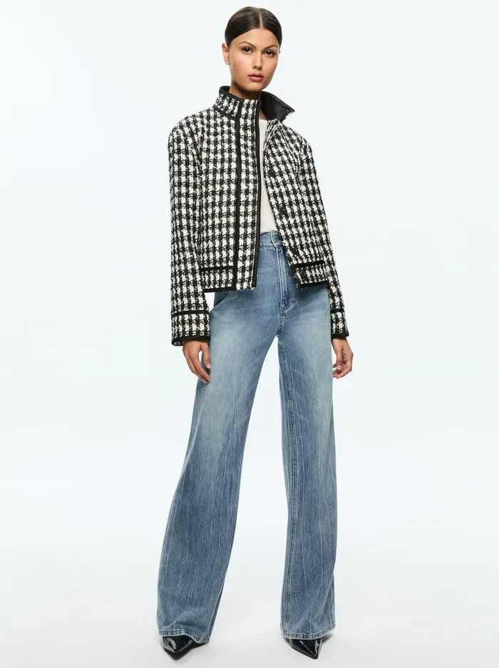 Jackets Coats Women Alice Olivia Corwin Jacket Blackwhite