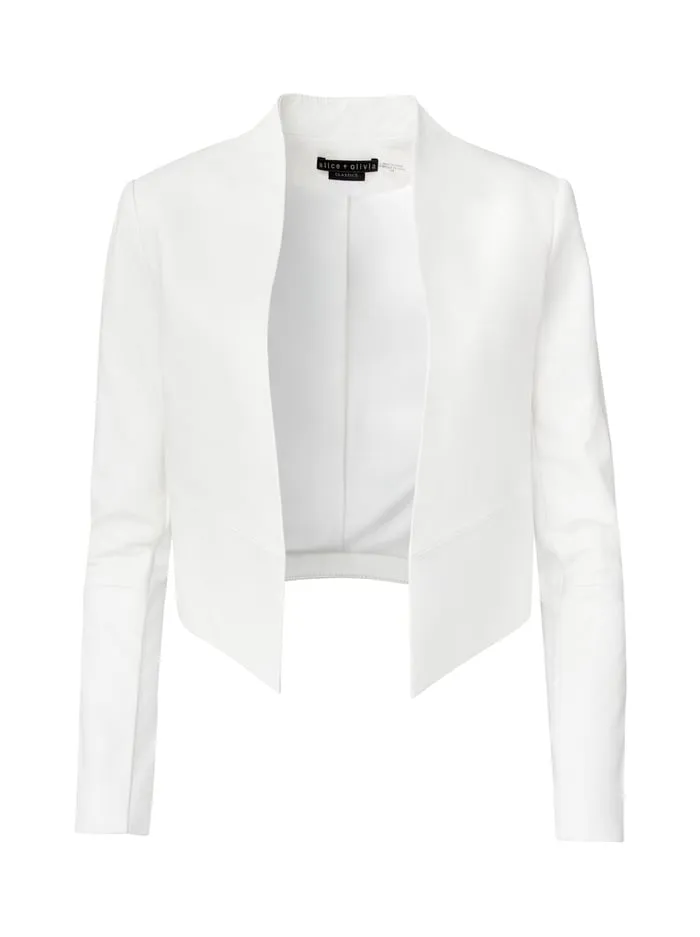 Jackets Coats Women Alice Olivia Harvey Leather Jacket White
