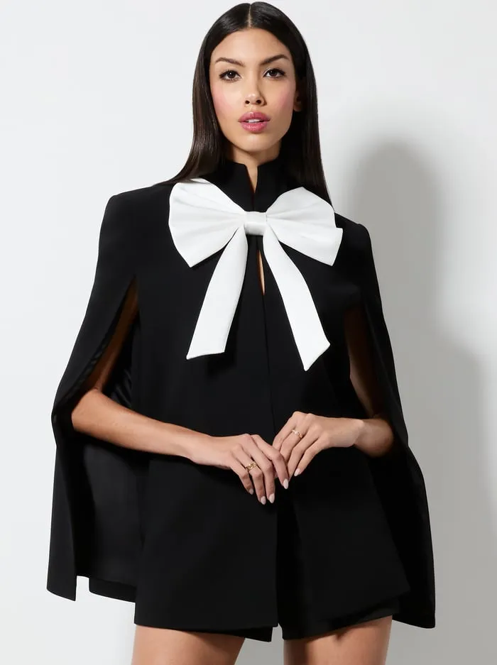 Jackets Coats Women Alice Olivia Philippa Bow Cape Blackoff White