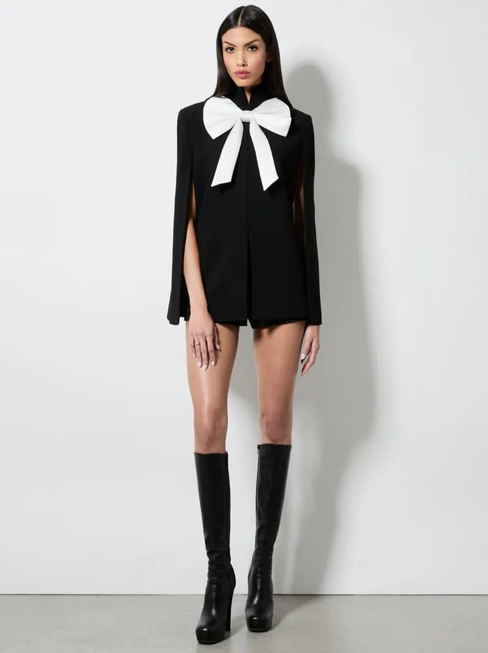 Jackets Coats Women Alice Olivia Philippa Bow Cape Blackoff White