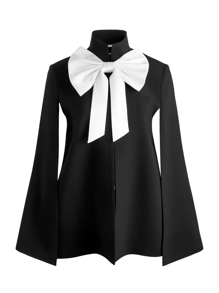 Jackets Coats Women Alice Olivia Philippa Bow Cape Blackoff White