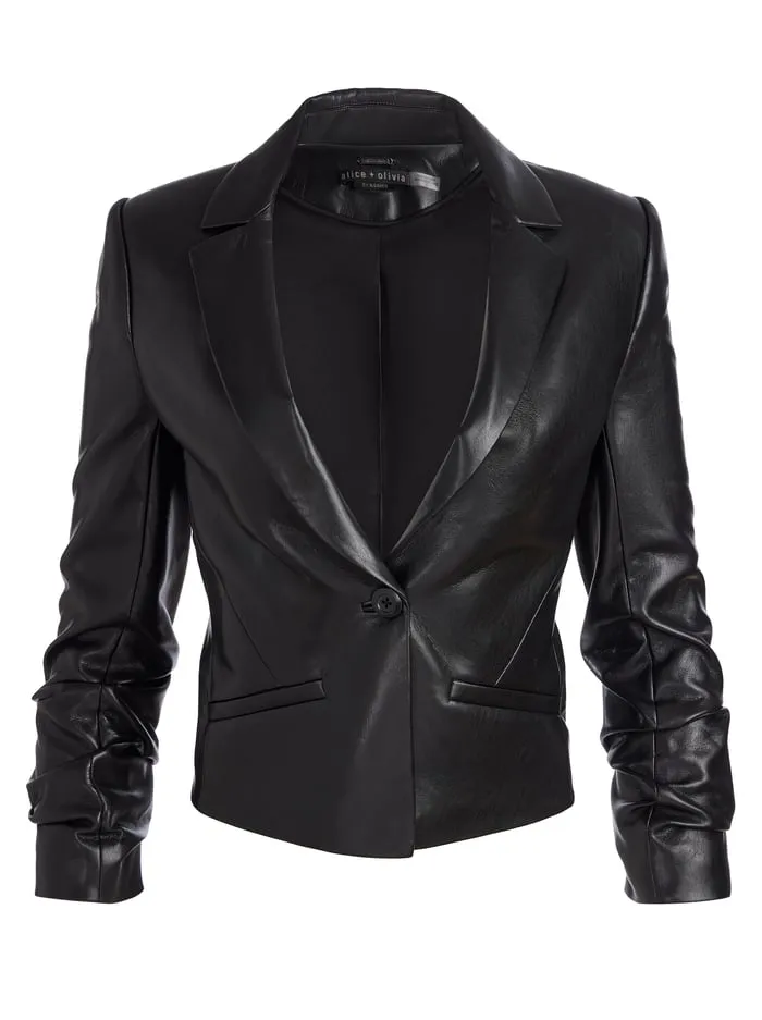 Jackets Coats Women Alice Olivia Vinnie Vegan Blazer Black