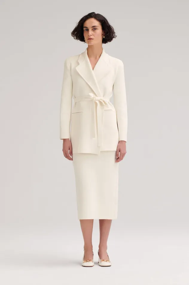 Jackets Women Scanlan Theodore CREPE KNIT LOOSE TAILORED JACKET Cream