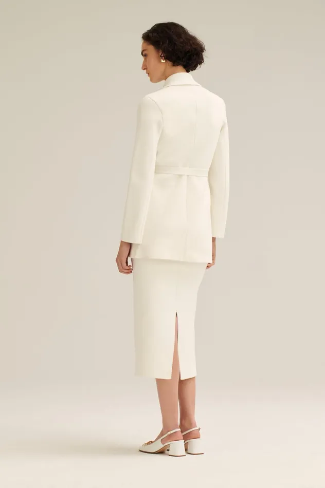 Jackets Women Scanlan Theodore CREPE KNIT LOOSE TAILORED JACKET Cream Jackets Women Scanlan Theodore CREPE KNIT LOOSE TAILORED JACKET Cream