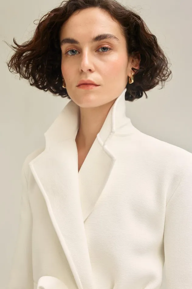Jackets Women Scanlan Theodore CREPE KNIT LOOSE TAILORED JACKET Cream Jackets Women Scanlan Theodore CREPE KNIT LOOSE TAILORED JACKET Cream