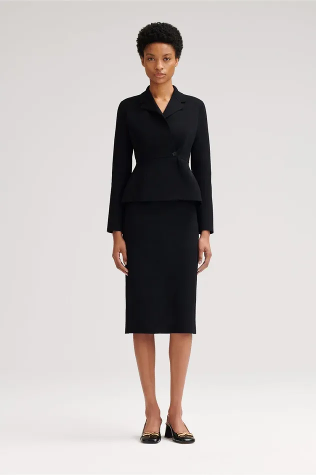 Jackets Women Scanlan Theodore CREPE KNIT TAILORED JACKET Black