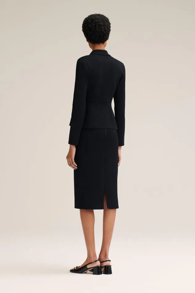 Jackets Women Scanlan Theodore CREPE KNIT TAILORED JACKET Black Jackets Women Scanlan Theodore CREPE KNIT TAILORED JACKET Black