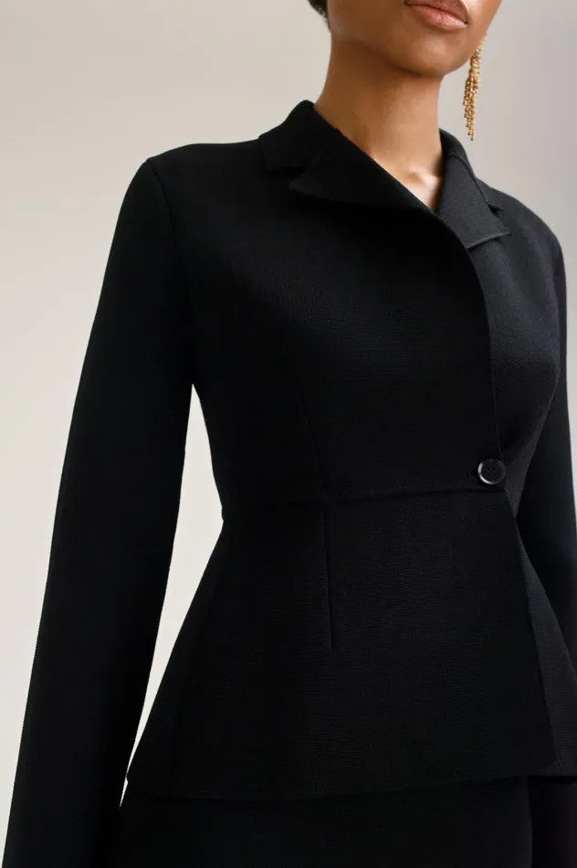 Jackets Women Scanlan Theodore CREPE KNIT TAILORED JACKET Black Jackets Women Scanlan Theodore CREPE KNIT TAILORED JACKET Black
